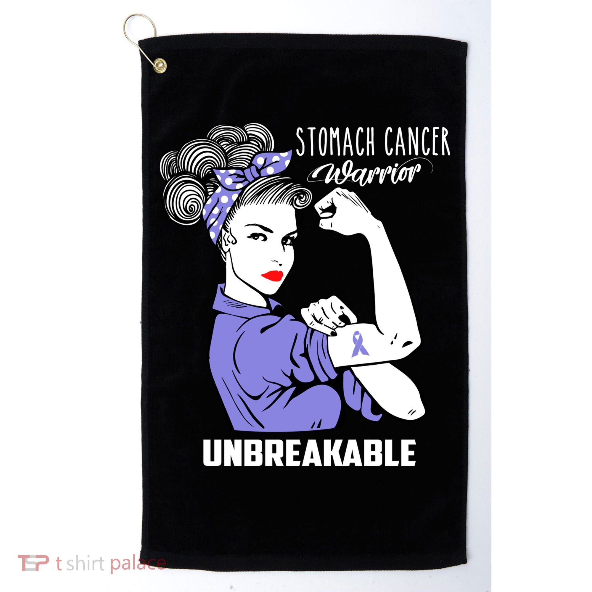 Stomach Cancer Awareness Stomach Cancer Warrior Unbreakable Gift Golf Towel