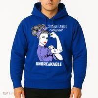 Stomach Cancer Awareness Stomach Cancer Warrior Unbreakable Gift Hoodie thumb 2