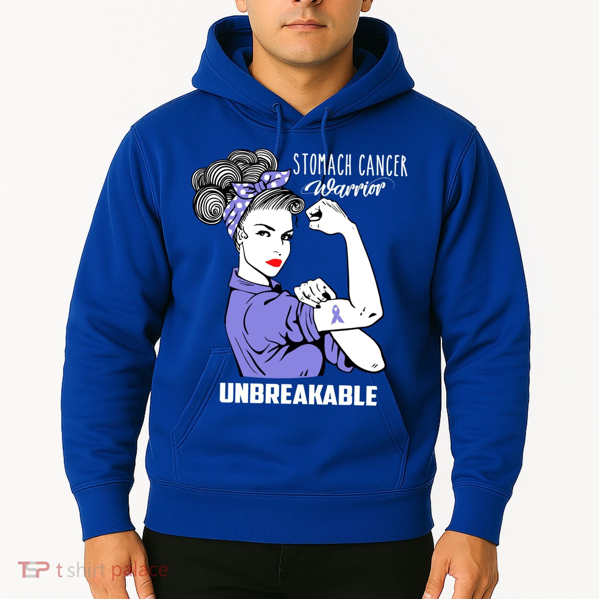 Stomach Cancer Awareness Stomach Cancer Warrior Unbreakable Gift Hoodie