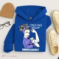 Stomach Cancer Awareness Stomach Cancer Warrior Unbreakable Gift Hoodie thumb 4