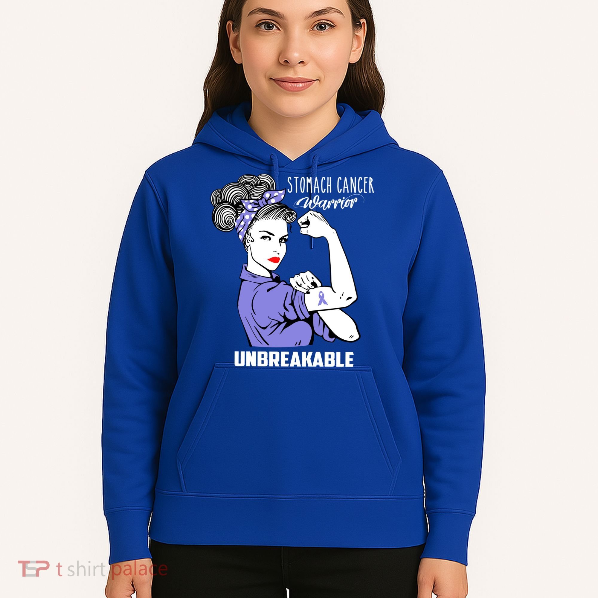 Stomach Cancer Awareness Stomach Cancer Warrior Unbreakable Gift Hoodie