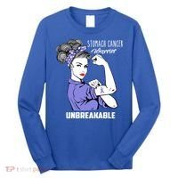Stomach Cancer Awareness Stomach Cancer Warrior Unbreakable Gift Long Sleeve Shirt thumb 0