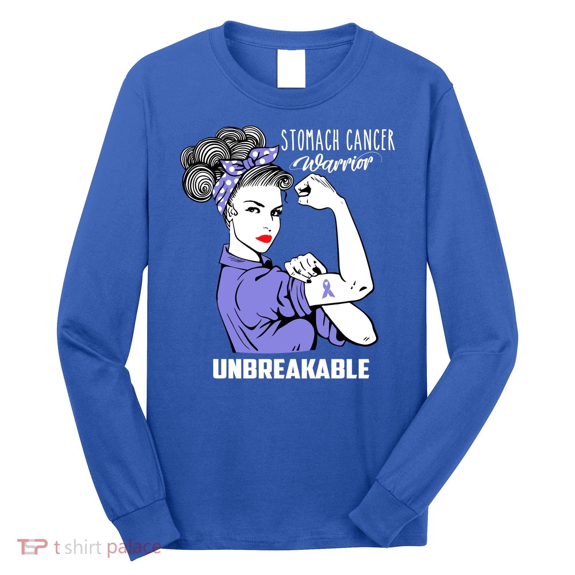 Stomach Cancer Awareness Stomach Cancer Warrior Unbreakable Gift Long Sleeve Shirt