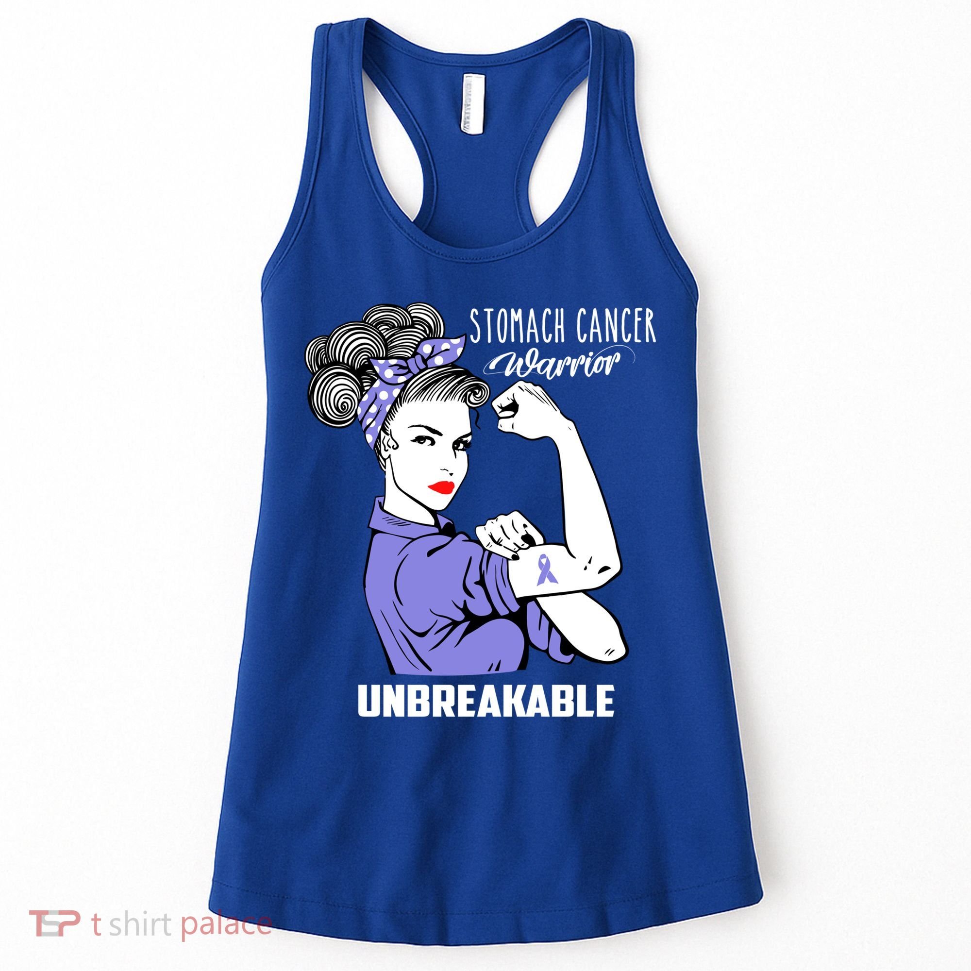 Stomach Cancer Awareness Stomach Cancer Warrior Unbreakable Gift Women's Tank Top
