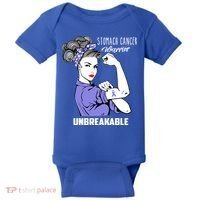 Stomach Cancer Awareness Stomach Cancer Warrior Unbreakable Gift Baby Bodysuit thumb 0