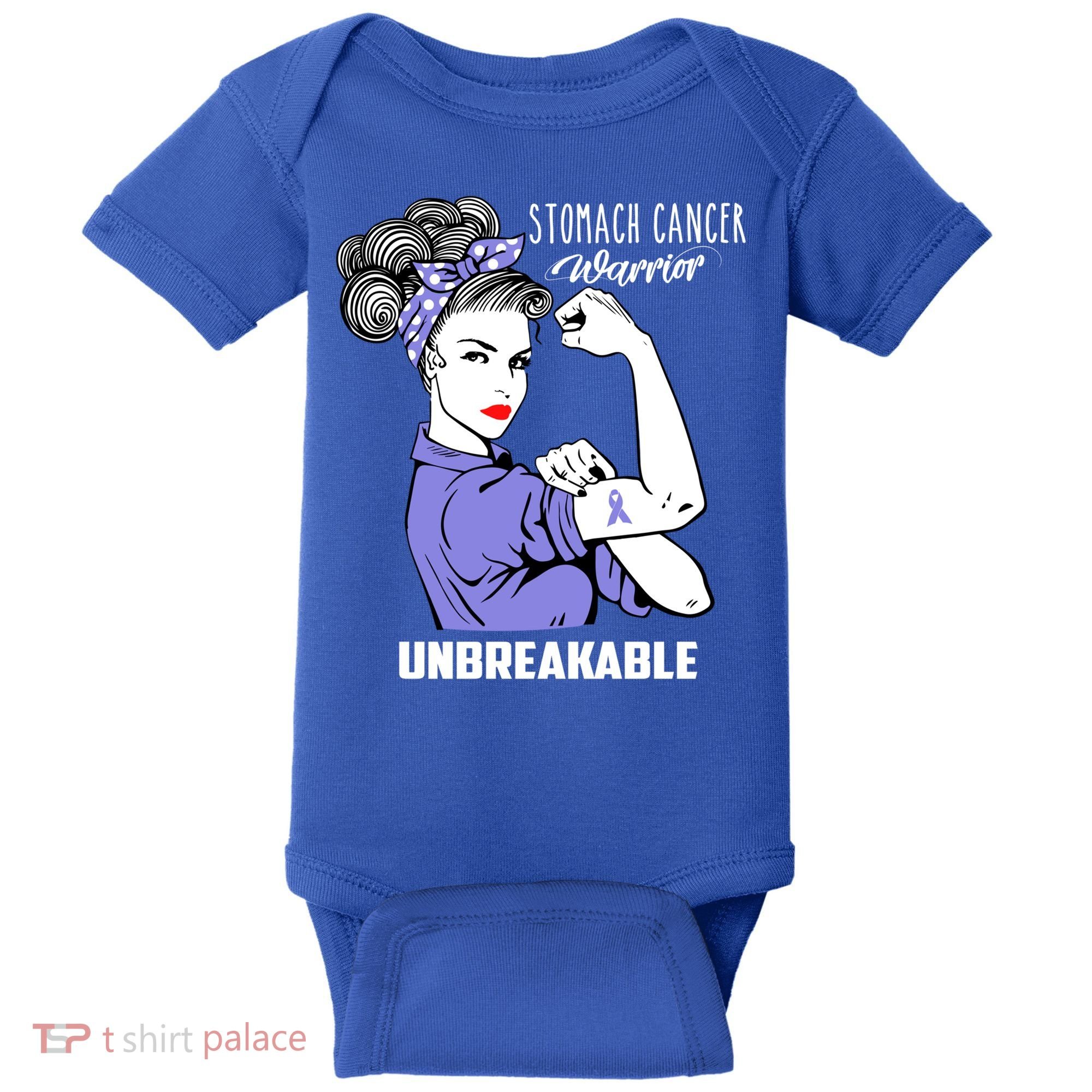 Stomach Cancer Awareness Stomach Cancer Warrior Unbreakable Gift Baby Bodysuit