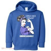 Stomach Cancer Awareness Stomach Cancer Warrior Unbreakable Gift Toddler Hoodie thumb 0