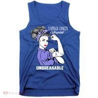 Stomach Cancer Awareness Stomach Cancer Warrior Unbreakable Gift Tank Top thumb 0
