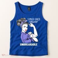 Stomach Cancer Awareness Stomach Cancer Warrior Unbreakable Gift Tank Top thumb 2