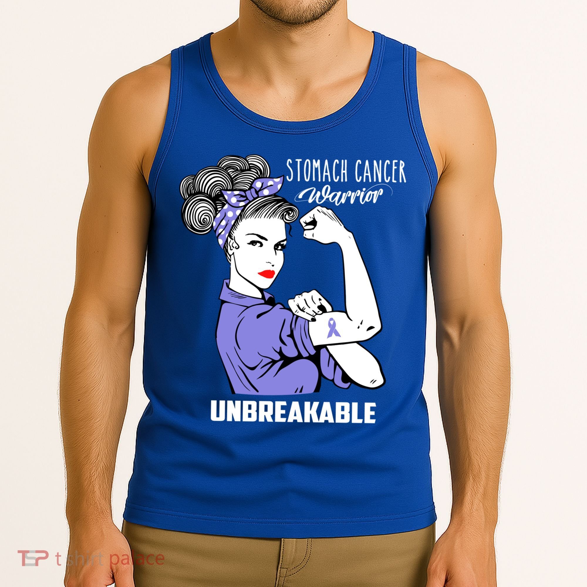 Stomach Cancer Awareness Stomach Cancer Warrior Unbreakable Gift Tank Top