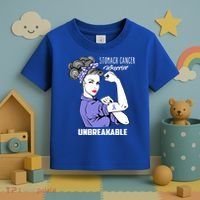 Stomach Cancer Awareness Stomach Cancer Warrior Unbreakable Gift Toddler T-Shirt thumb 3