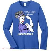 Stomach Cancer Awareness Stomach Cancer Warrior Unbreakable Gift Women's Long Sleeve Shirt thumb 0