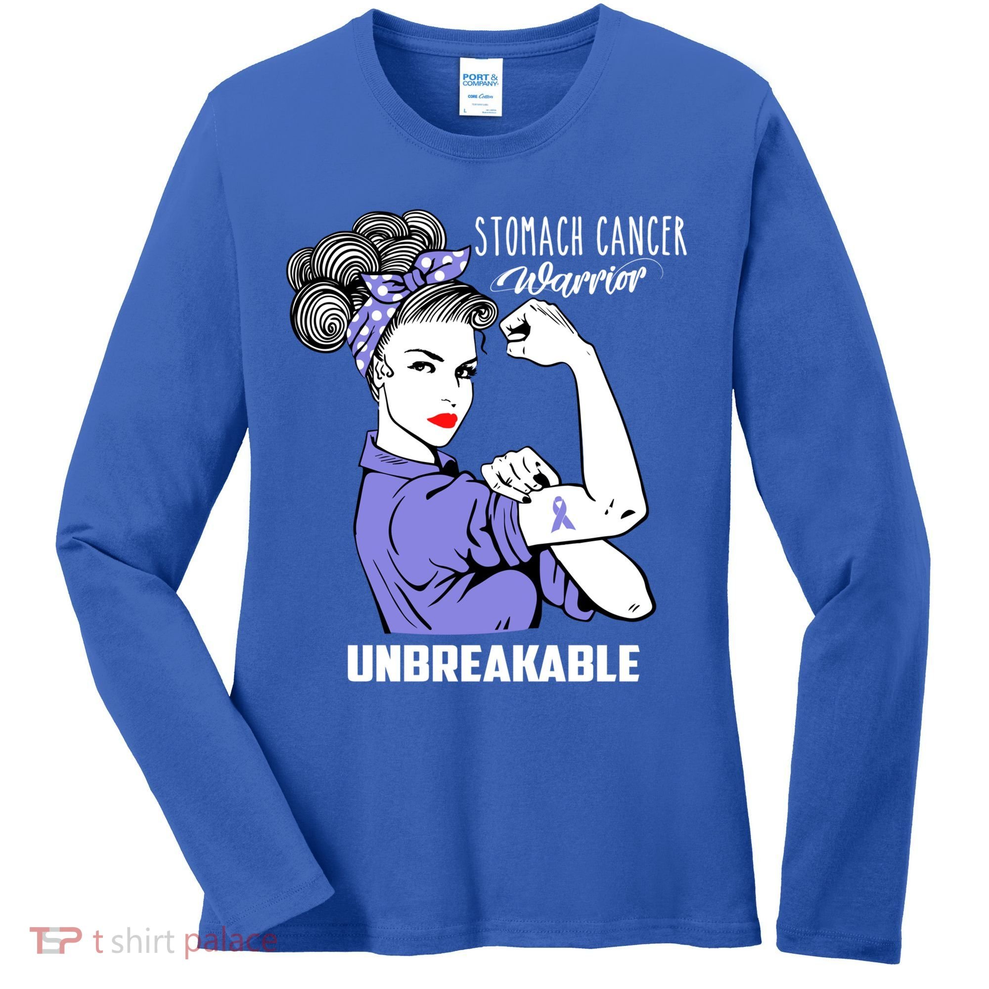 Stomach Cancer Awareness Stomach Cancer Warrior Unbreakable Gift Women's Long Sleeve Shirt
