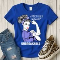 Stomach Cancer Awareness Stomach Cancer Warrior Unbreakable Gift Women's T-Shirt thumb 3