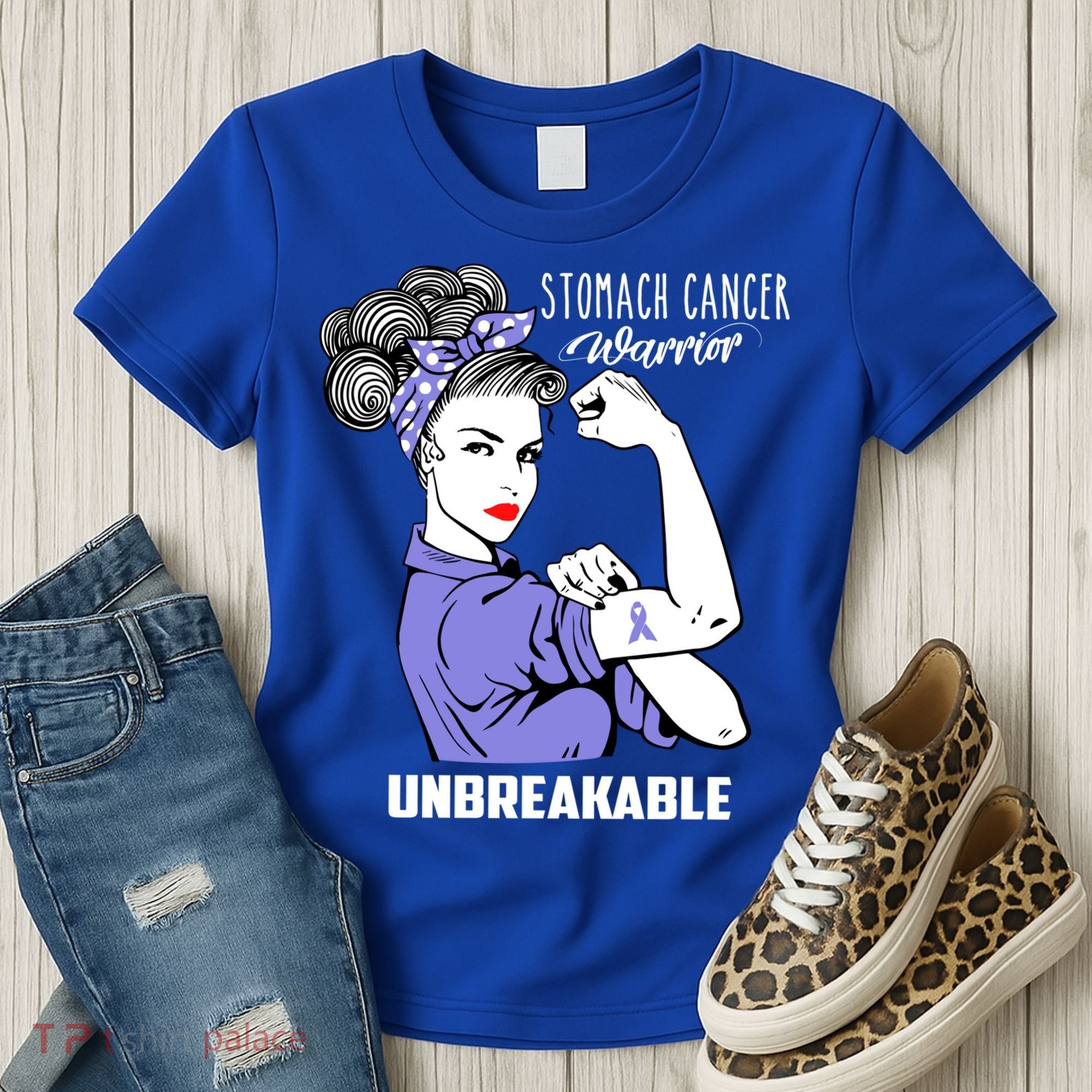 Stomach Cancer Awareness Stomach Cancer Warrior Unbreakable Gift Women's T-Shirt