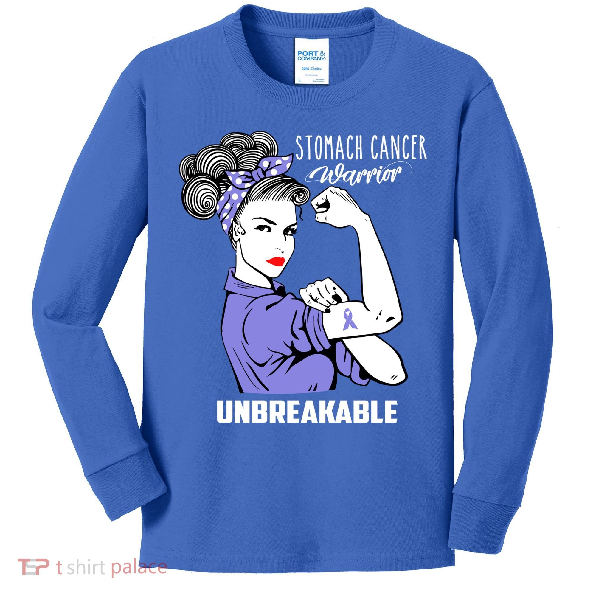 Stomach Cancer Awareness Stomach Cancer Warrior Unbreakable Gift Kids Long Sleeve Shirt