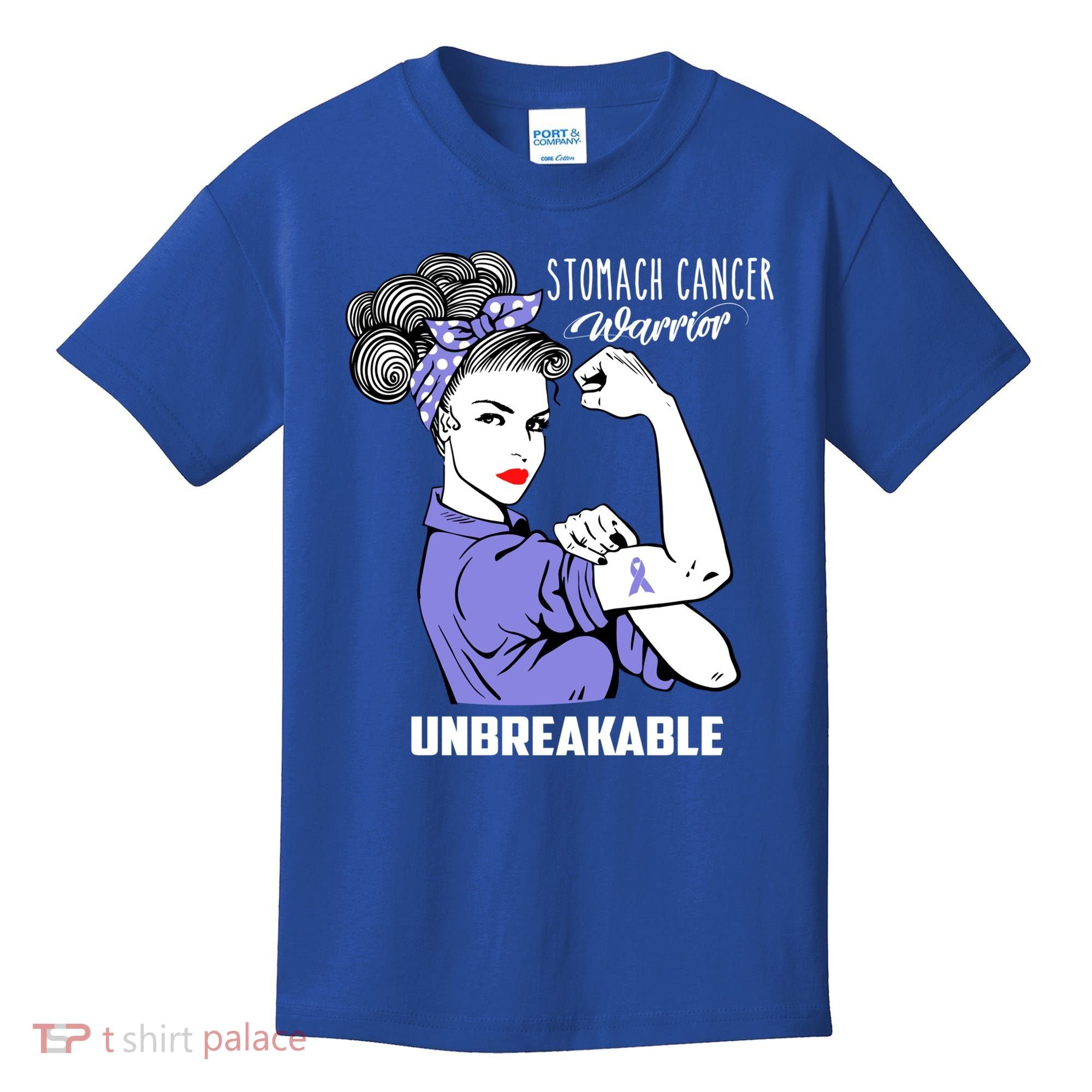 Stomach Cancer Awareness Stomach Cancer Warrior Unbreakable Gift Kids T-Shirt