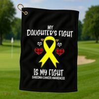 Sarcoma Cancer Awareness My Daughters Fight Is My Fight Mom Gift Golf Towel thumb 1