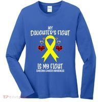 Sarcoma Cancer Awareness My Daughters Fight Is My Fight Mom Gift Women's Long Sleeve Shirt thumb 0