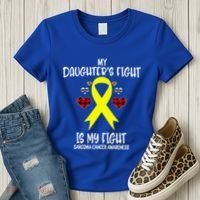 Sarcoma Cancer Awareness My Daughters Fight Is My Fight Mom Gift Women's T-Shirt thumb 3