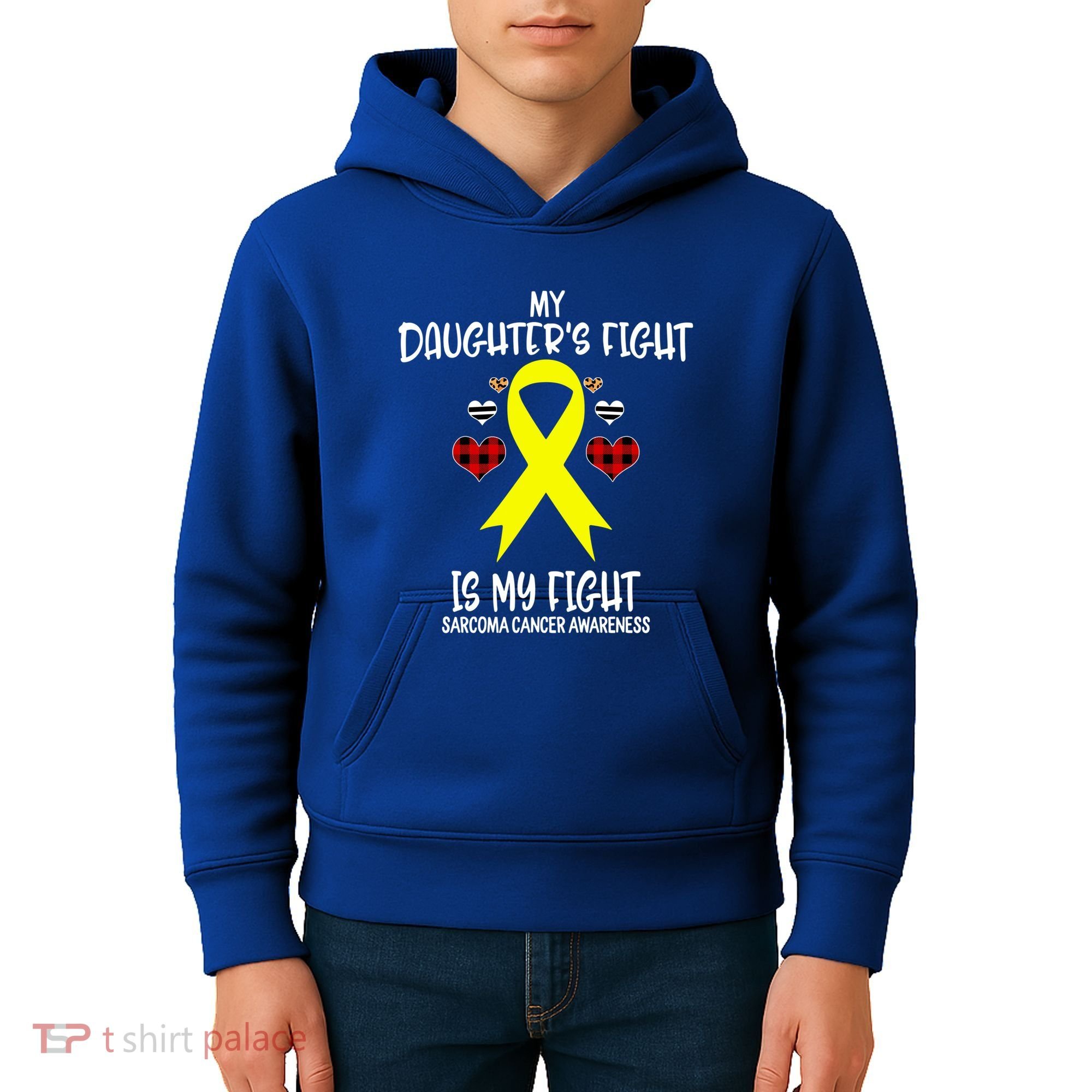 Sarcoma Cancer Awareness My Daughters Fight Is My Fight Mom Gift Kids Hoodie