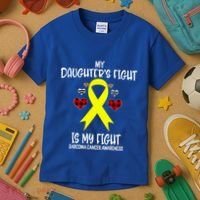 Sarcoma Cancer Awareness My Daughters Fight Is My Fight Mom Gift Kids T-Shirt thumb 3