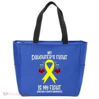 Sarcoma Cancer Awareness My Daughters Fight Is My Fight Mom Gift Tote Bag thumb 0