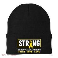 Sarcoma Cancer Awareness Gift Strong Sarcoma Awareness Gift Beanie thumb 0