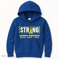 Sarcoma Cancer Awareness Gift Strong Sarcoma Awareness Gift Kids Hoodie thumb 0