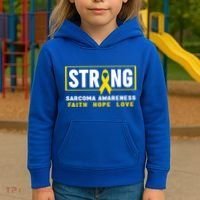 Sarcoma Cancer Awareness Gift Strong Sarcoma Awareness Gift Kids Hoodie thumb 3