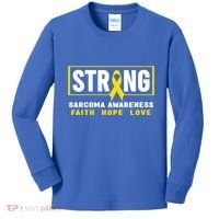 Sarcoma Cancer Awareness Gift Strong Sarcoma Awareness Gift Kids Long Sleeve Shirt thumb 0