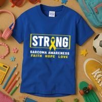 Sarcoma Cancer Awareness Gift Strong Sarcoma Awareness Gift Kids T-Shirt thumb 3