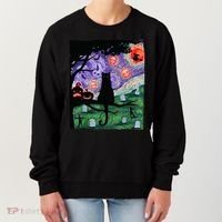 Spooky Cat Art Painting Halloween Women's Sweatshirt thumb 0