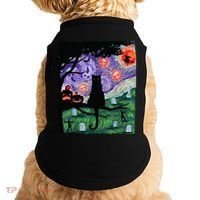 Spooky Cat Art Painting Halloween Doggie Tank thumb 0