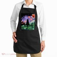 Spooky Cat Art Painting Halloween Apron thumb 2
