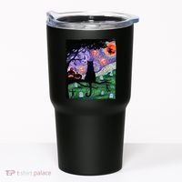 Spooky Cat Art Painting Halloween Tumbler thumb 0