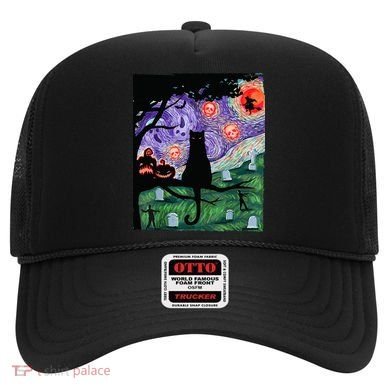 Spooky Cat Art Painting Halloween Hat