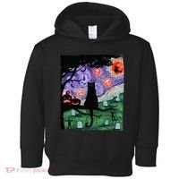 Spooky Cat Art Painting Halloween Toddler Hoodie thumb 0