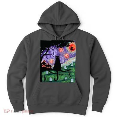 Spooky Cat Art Painting Halloween Hoodie