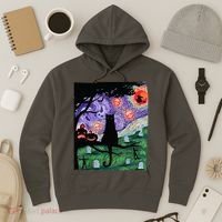 Spooky Cat Art Painting Halloween Hoodie thumb 3