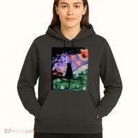Spooky Cat Art Painting Halloween Hoodie thumb 5