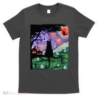 Spooky Cat Art Painting Halloween T-Shirt thumb 0