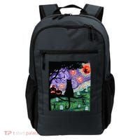 Spooky Cat Art Painting Halloween Backpack thumb 0
