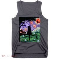 Spooky Cat Art Painting Halloween Tank Top thumb 0