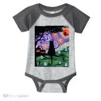 Spooky Cat Art Painting Halloween Infant Baby Jersey Bodysuit thumb 0