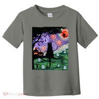 Spooky Cat Art Painting Halloween Toddler T-Shirt thumb 0