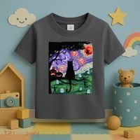 Spooky Cat Art Painting Halloween Toddler T-Shirt thumb 3