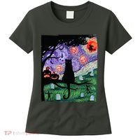 Spooky Cat Art Painting Halloween Women's T-Shirt thumb 0