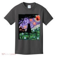 Spooky Cat Art Painting Halloween Kids T-Shirt thumb 0