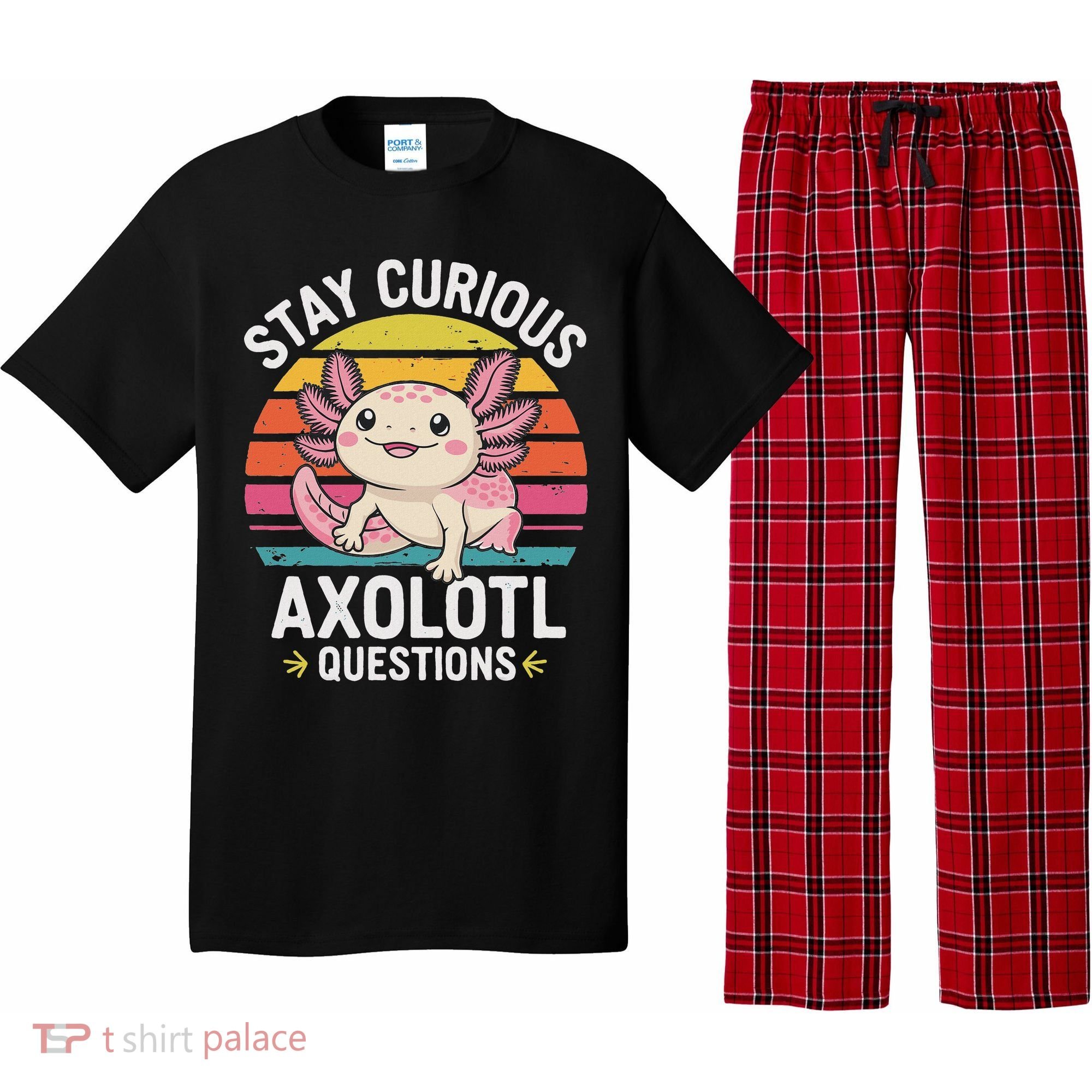 Stay Curious Axolotl Questions Pajama Set